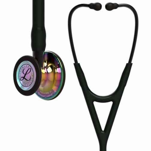 3M™ Littmann® Cardiology IV™ Stethoscope, 6165, Rainbow-Finish Chestpiece, Black Tube, Black Stem, 27 in, 3 Each/Case