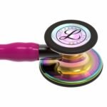 3M™ Littmann® Cardiology IV™ Stethoscope, High Polish RainbowChestpiece, Raspberry Tube, Smoke Stem and Headset, 6241 - Image 2