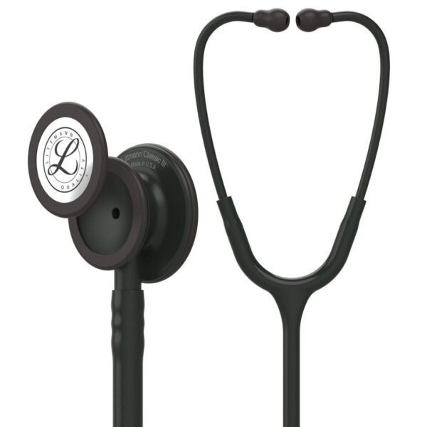3M Littmann Classic III Stethoscope, 5803, Black Edition Chestpiece,Black Tube, 27 inch, 3 Each/Case