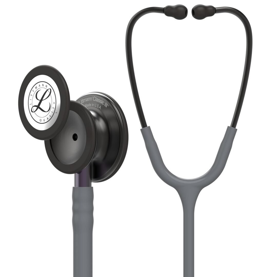3M Littmann Classic 3 III Monitoring Stethoscope, 5873, Smoke Chestpiece, Gray Tube, Violet Gray Stem 3M Littmann Classic 3 III Monitoring Stethoscope, 5873, Smoke Chestpiece, Gray Tube, Violet Gray Stem