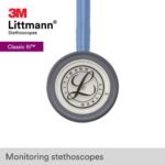 3M Littmann Classic III Stethoscope, 5630, Standard-FinishChestpiece, Ceil Blue Tube, 27 in, 3 Each/Case - Image 2
