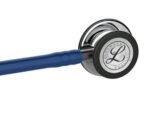 3M Littmann Classic III Monitoring Stethoscope, 5863, Mirror - FinishChestpiece, Navy Blue Tube, Smoke Stem - Image 3