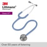 3M Littmann Classic III Stethoscope, 5630, Standard-FinishChestpiece, Ceil Blue Tube, 27 in, 3 Each/Case - Image 3