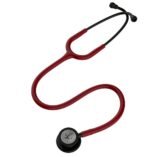 3M Littmann Classic III Stethoscope, 5868, Black-Finish Chestpieceand Stem, Burgundy Tube, 27 in, 3 Each/Case - Image 5