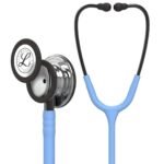 3M Littmann Classic III Stethoscope, Mirror Finish Chestpiece, CeilBlue Tube, Smoke Stem and Headset, 5959