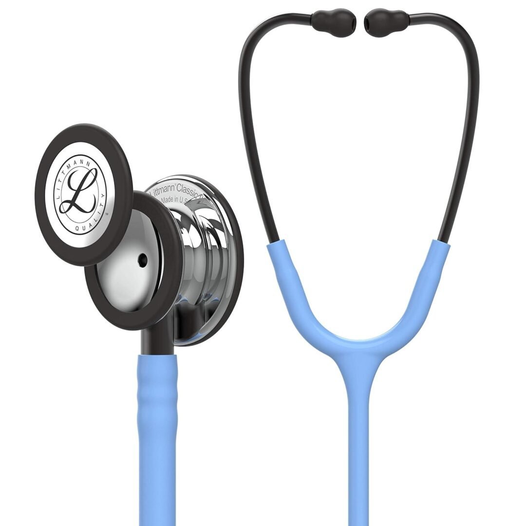 3M Littmann Classic III Stethoscope, Mirror Finish Chestpiece, CeilBlue Tube, Smoke Stem and Headset, 5959 3M Littmann Classic III Stethoscope, Mirror Finish Chestpiece, CeilBlue Tube, Smoke Stem and Headset, 5959