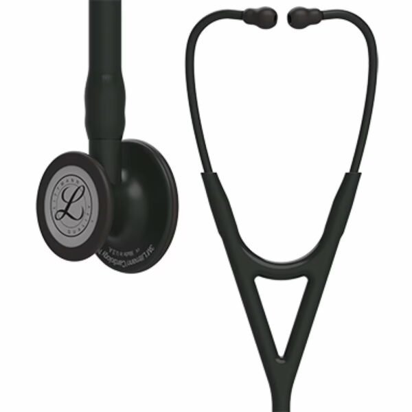 3M Littmann Cardiology IV Stethoscope (6163) – Black Chestpiece, Black Tube, Black Stem, 27 inch